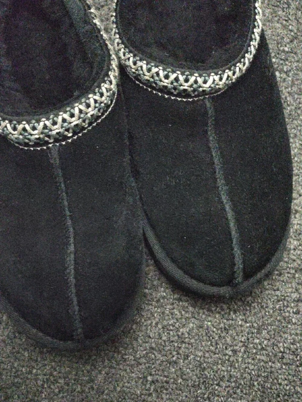 Kid's Black Cozy Slip-On Slippers - Sheepskin Upper